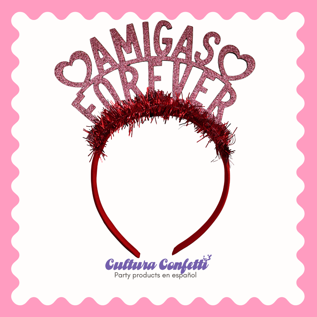 Galentine’s Collection – 4 Pack Party Headbands for Latinas | Handmade Galentine’s Day Decor