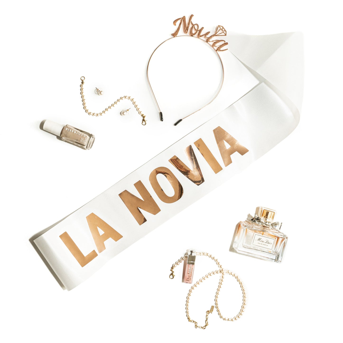 Latina Brides, Bride to Be, La Novia Bridal Bundle, Mexican Brides, Mexican Wedding, Latina Bachelorette Party Set, Headband, Sash, and Veil in Rose Gold – Regalo para la Fiesta de Boda, Bridal Shower, Bodas Mexicanas, Bodas, Mexico
