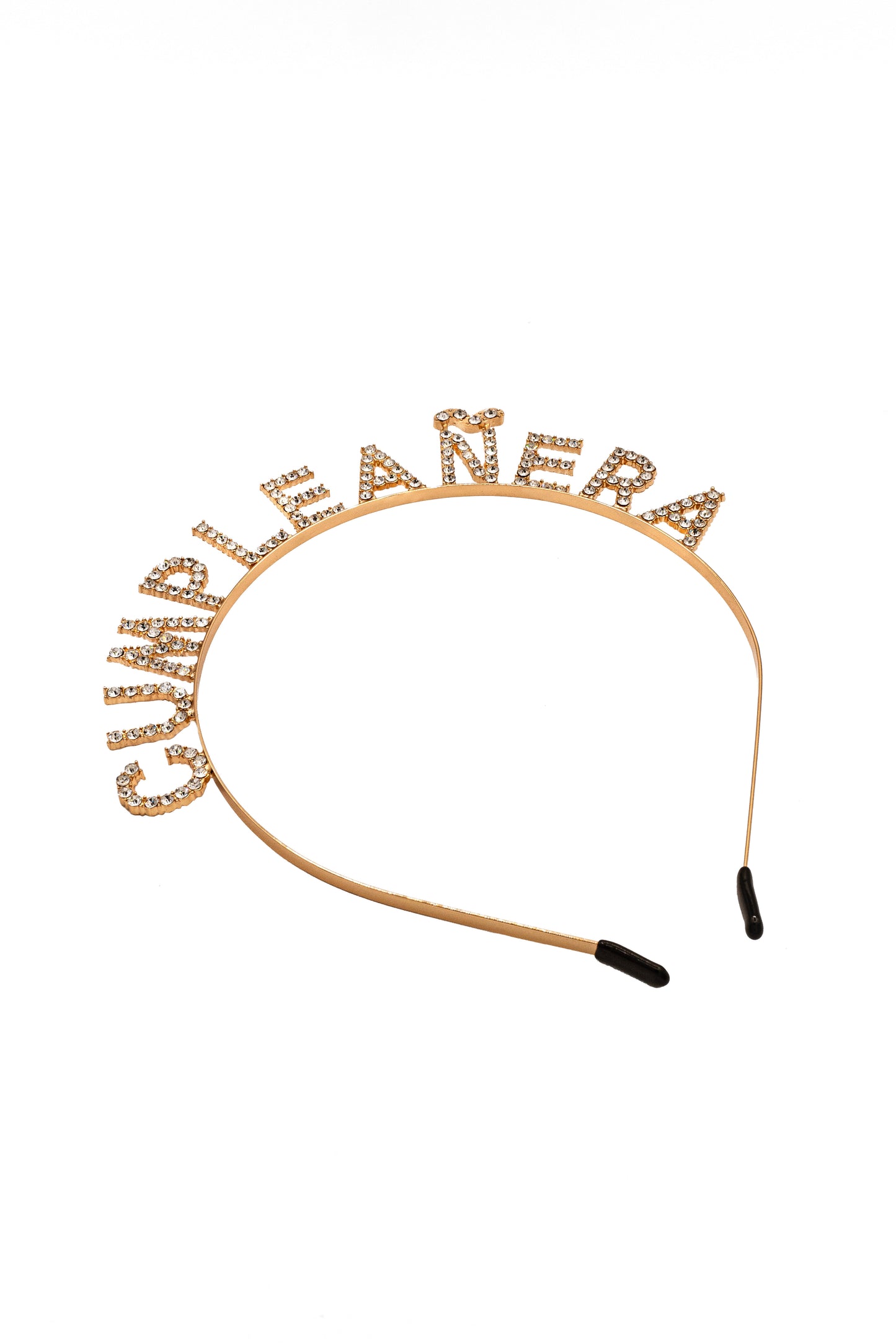 Cumpleañera Birthday Bundle in Gold – Rhinestone Headband & Matching Sash, Set de Cumpleaños con Diadema de Diamantes y Banda – Perfect for the Birthday Girl