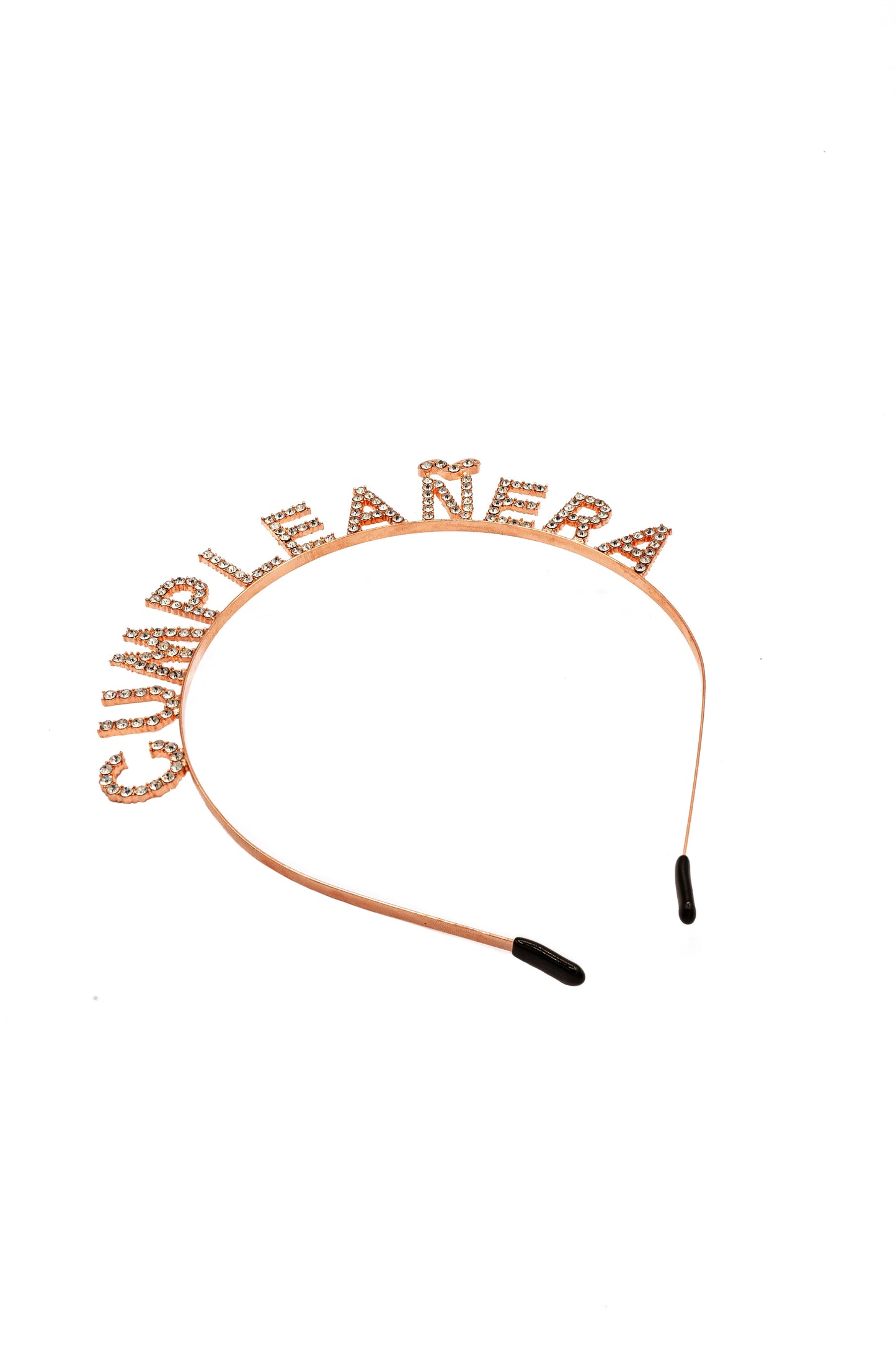 Cumpleañera Birthday Bundle in Rose Gold – Rhinestone Headband & Matching Sash, Set de Cumpleaños con Diadema de Diamantes y Banda – Perfect for the Birthday Queen