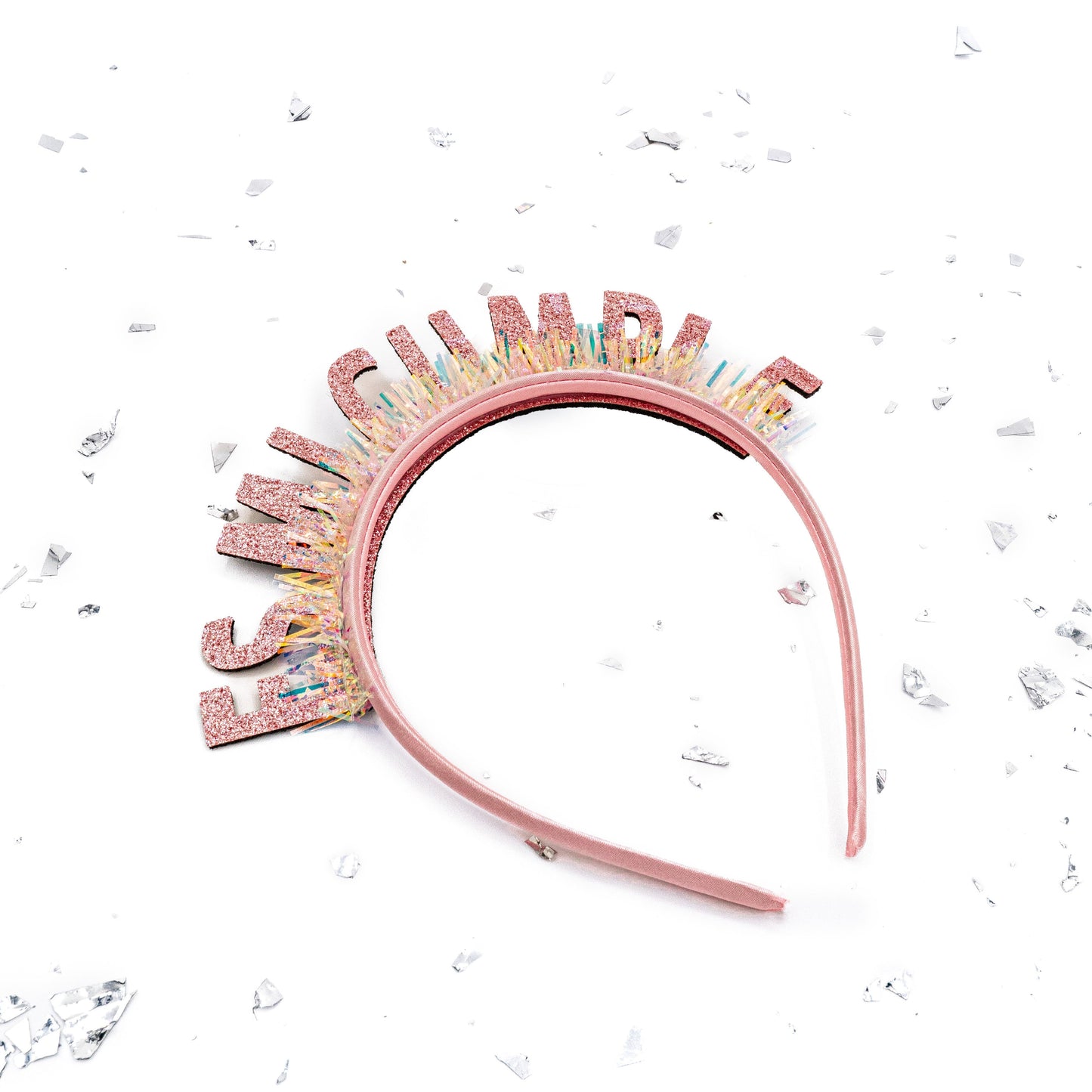 Es Mi Cumple Glitter Pink Birthday Headband Diadema Rosa Brillante "Es Mi Cumple" para Cumpleaños