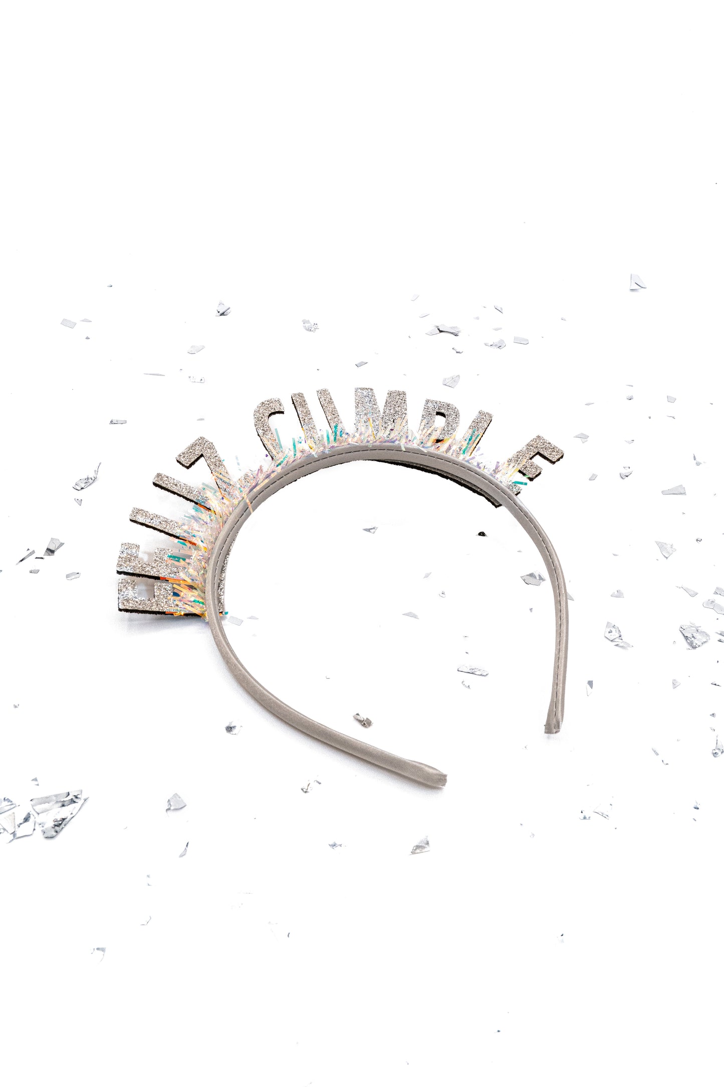 Feliz Cumple Bundle – Glitter Silver Headband & Sash Set | Perfect for Birthdays | Latina Birthday, Accesorio para Cumpleaños | Set de Diadema y Banda | Feliz Cumpleaños