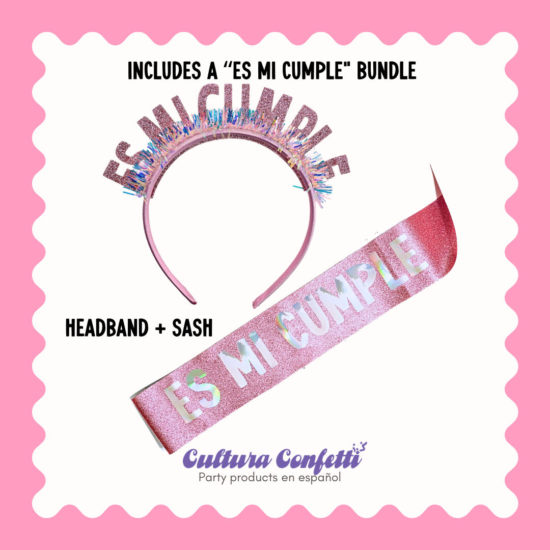 Las Amigas Bundle- a Glitter Birthday Set for 1 Birthday Girl and 3 Friends ¡Celebración Especial para la Cumpleañera y Sus Tres Mejores Amigas!
