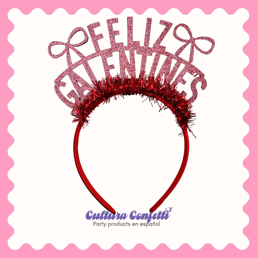 Galentine’s Collection – "FELIZ GALENTINE'S” Party Headbands for Latinas | Handmade Galentine’s Day Decor